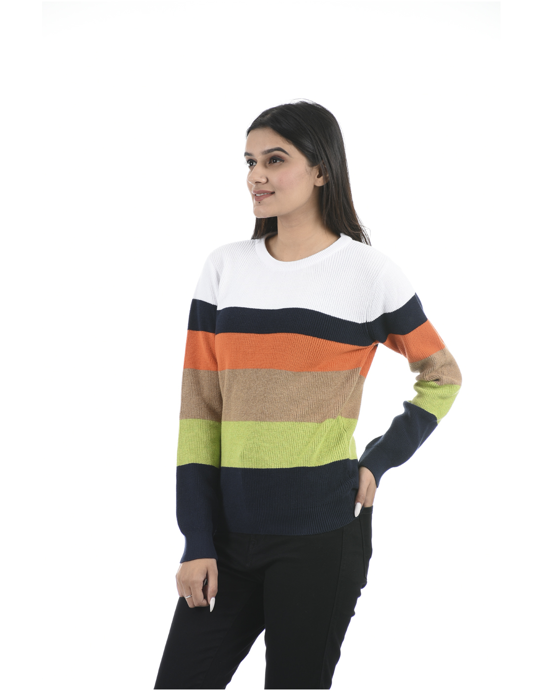 Portobello Wome Casual Wear Multicolor Sweater